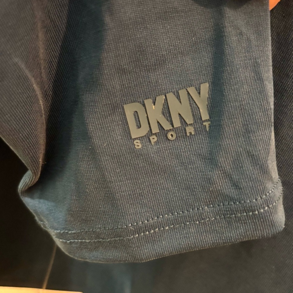 DKNY Teal Long-Sleeve Relaxed Pullover Round Neckline Deep V Cutout in Back - Picture 14 of 17